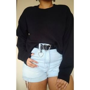 Cropped black sweatshirt!